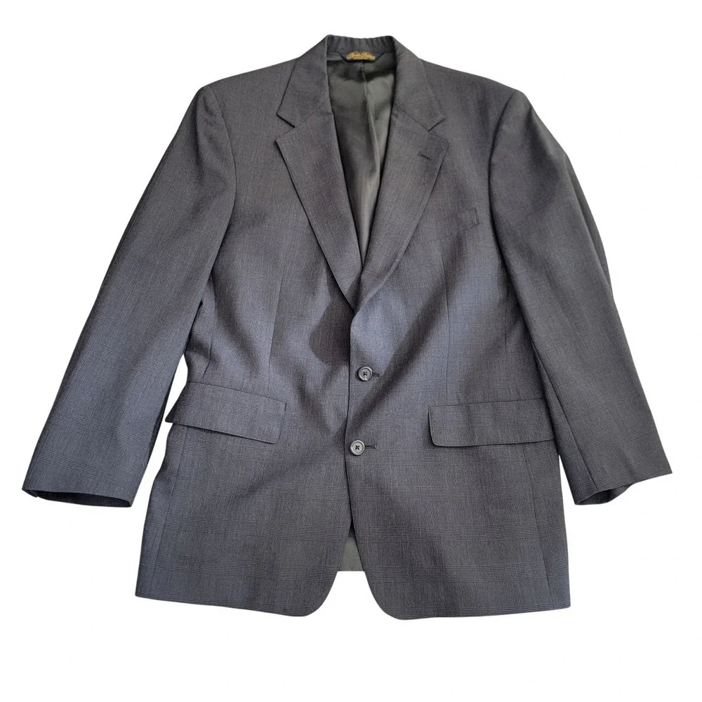 Brooks Brothers Sport Coat Blazer Plaid 2‎ Button Notch Lapel 42R USA Union Made